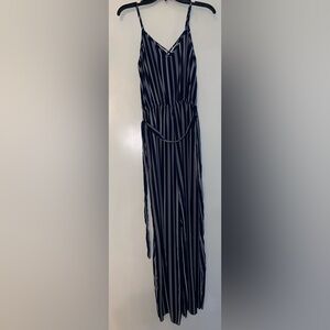 See You Monday Spaghetti Strap Striped Romper Size Large in Juniors